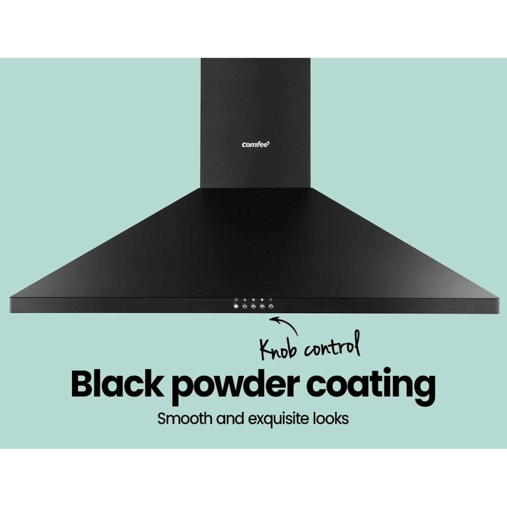 Comfee Rangehood 90cm Range Hood Home Kitchen Wall Mount Canopy  Black