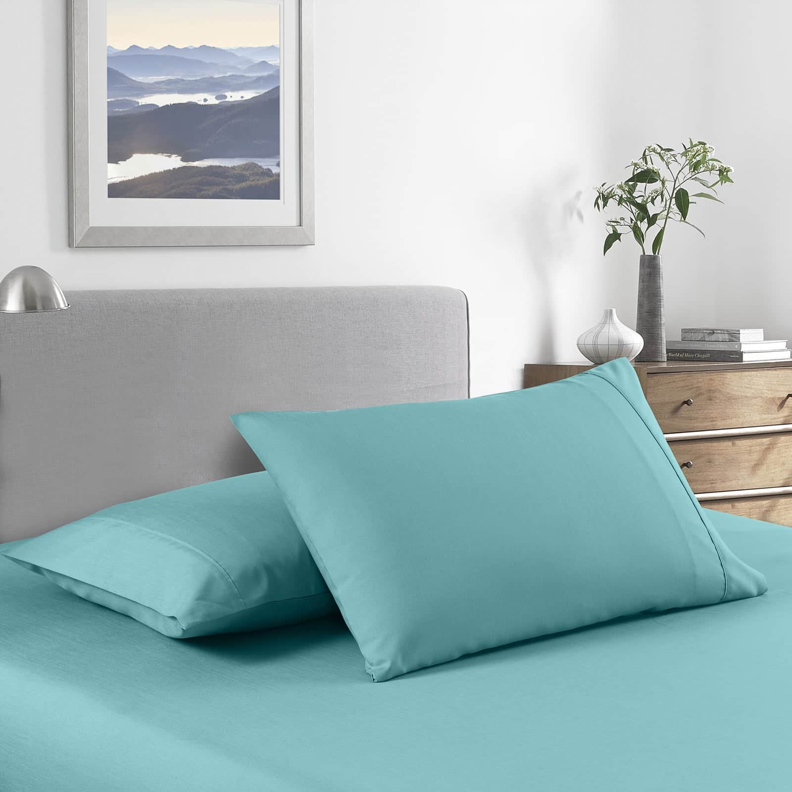 Single - Comfort Bamboo Cooling 2000TC Sheet Set Single Aqua