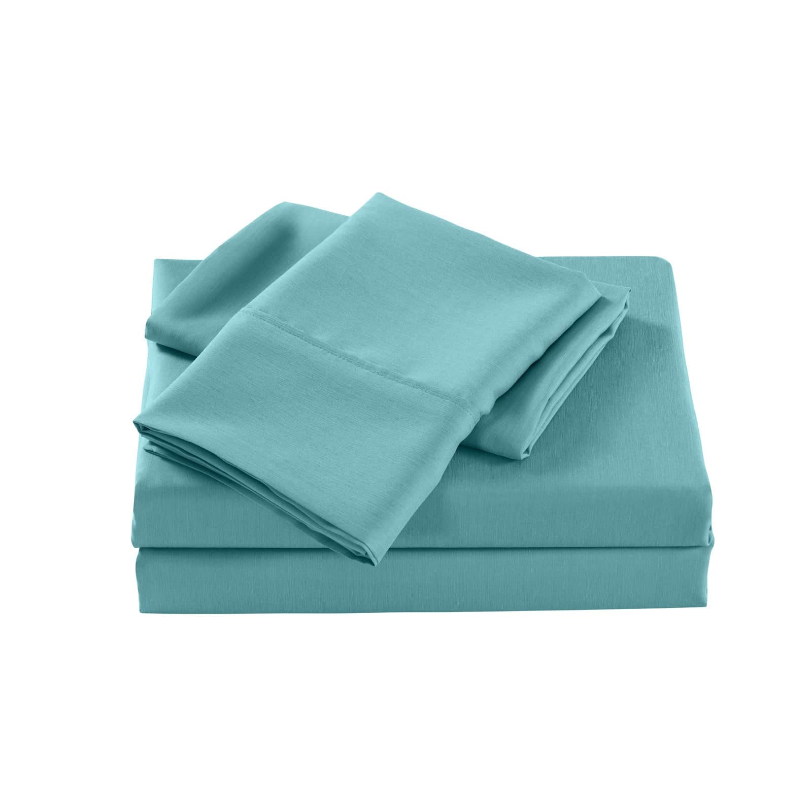 Comfort Bamboo Cooling 2000TC Sheet Set Single Aqua | Bamboo finish