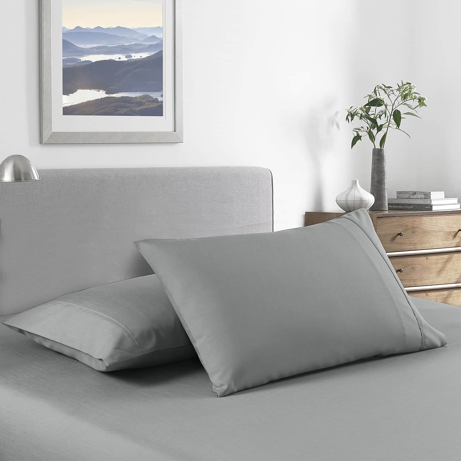 Single - Comfort Bamboo Cooling 2000TC Sheet Set Single Mid Grey
