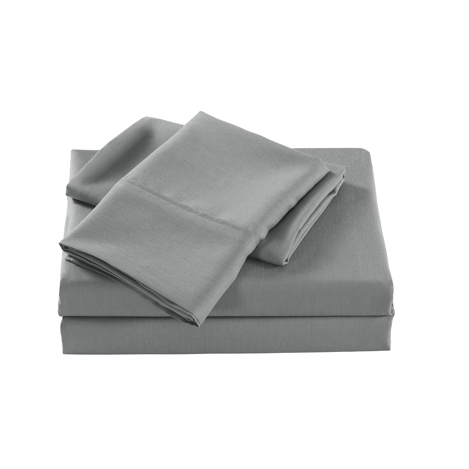 Comfort Bamboo Cooling 2000TC Sheet Set Single Mid Grey | Grey colour