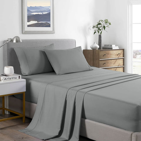 Comfort Bamboo Cooling 2000TC Sheet Set Single Mid Grey