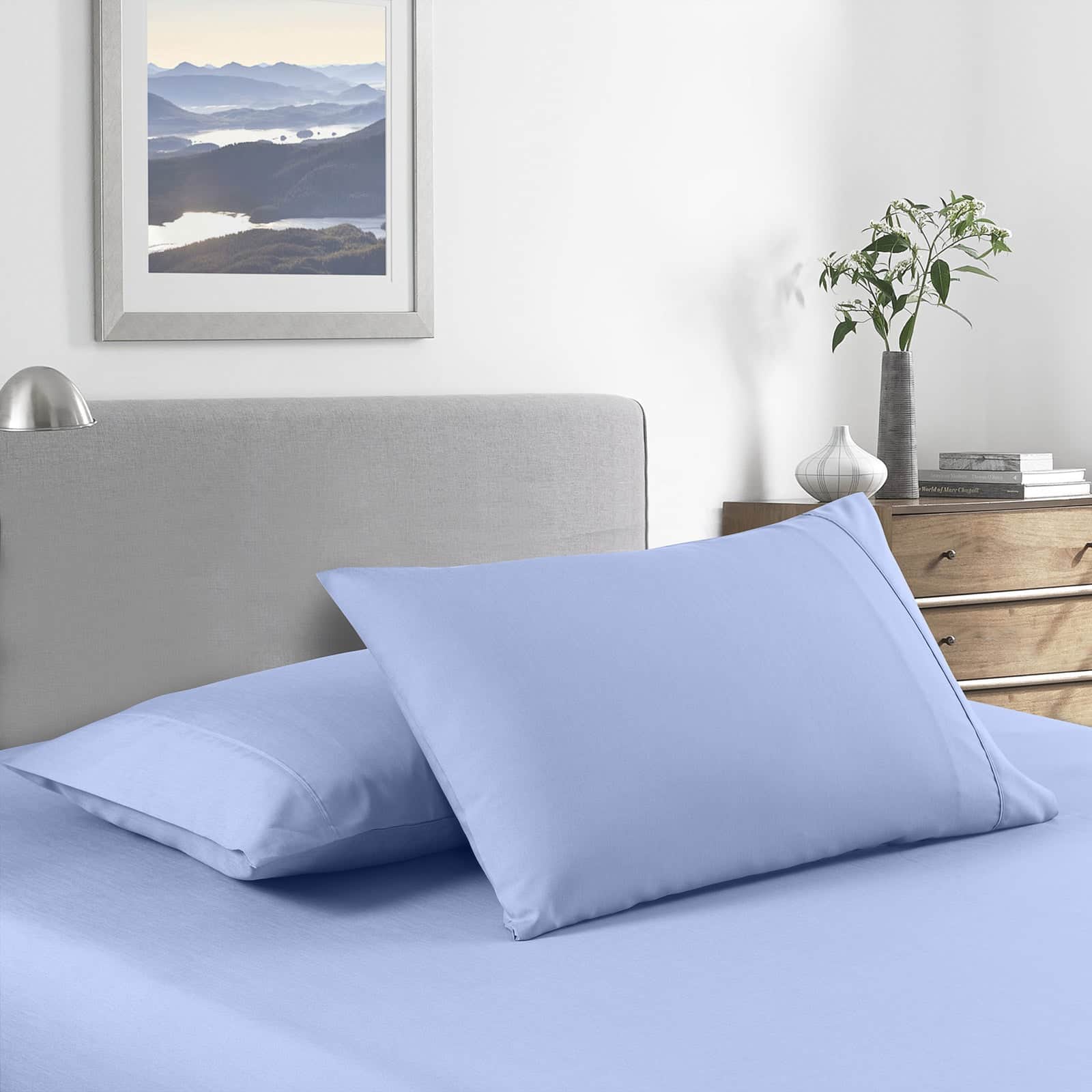 King - Comfort Bamboo Cooling 2000TC Sheet Set Ultra Soft Bedding - King Light Blue