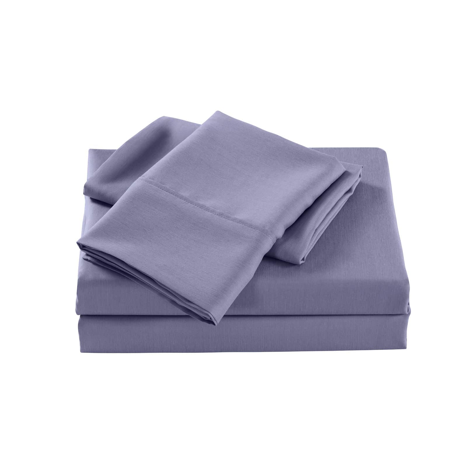 Comfort Bamboo Cooling 2000TC Sheet Set Ultra Soft Bedding - King Lilac Grey