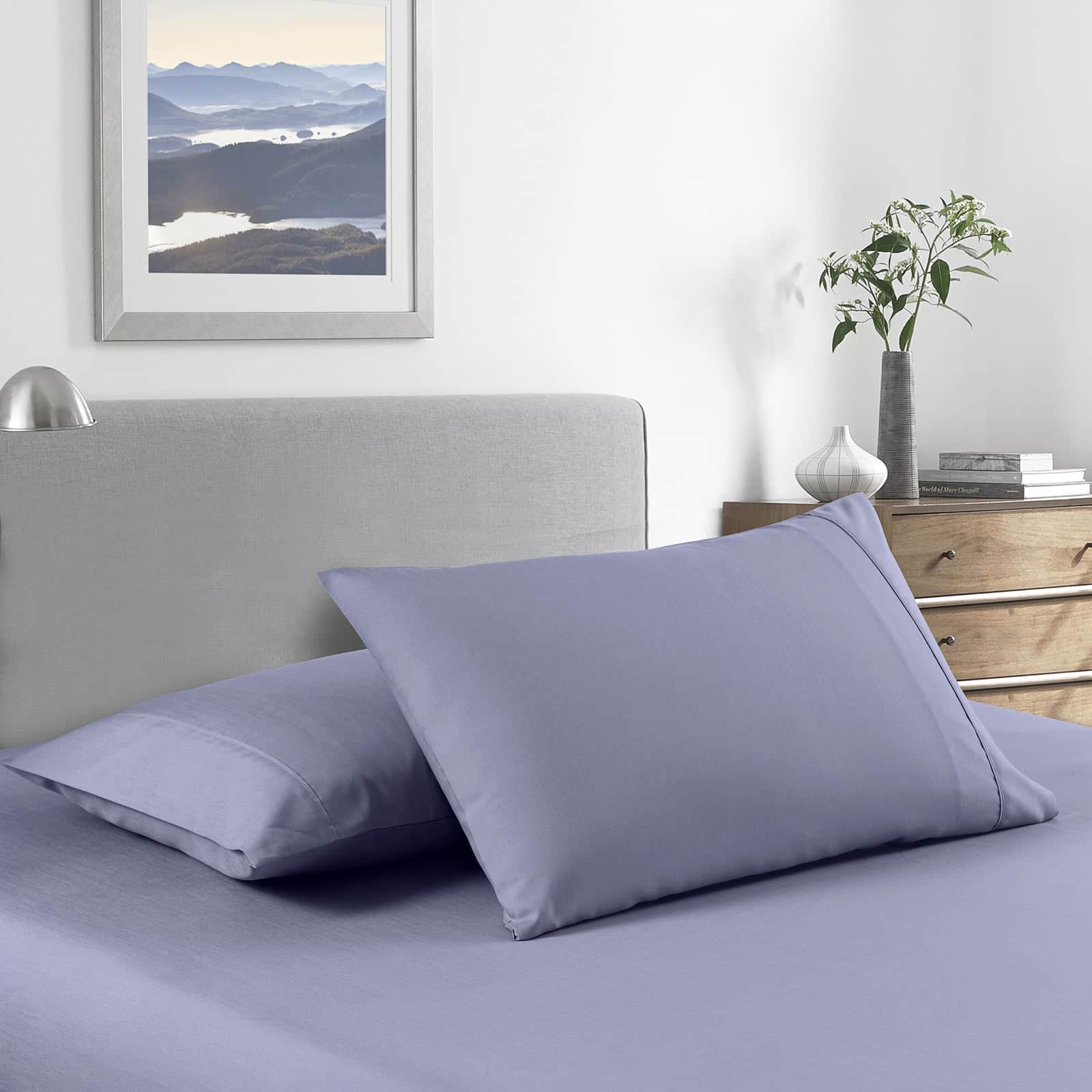 Comfort Bamboo Cooling 2000TC Sheet Set Ultra Soft Bedding - King Lilac Grey