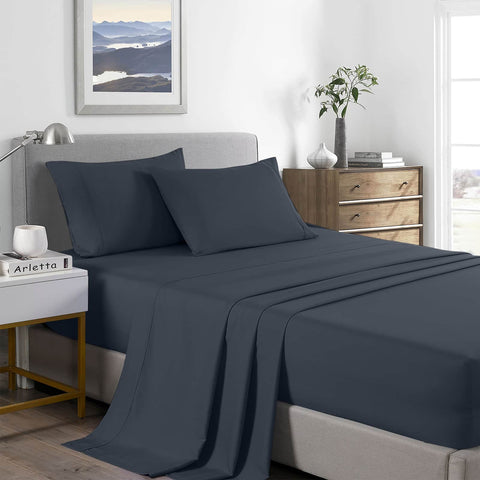 Comfort Bamboo Cooling 2000TC Sheet Set Ultra Soft Bedding - Queen Charcoal