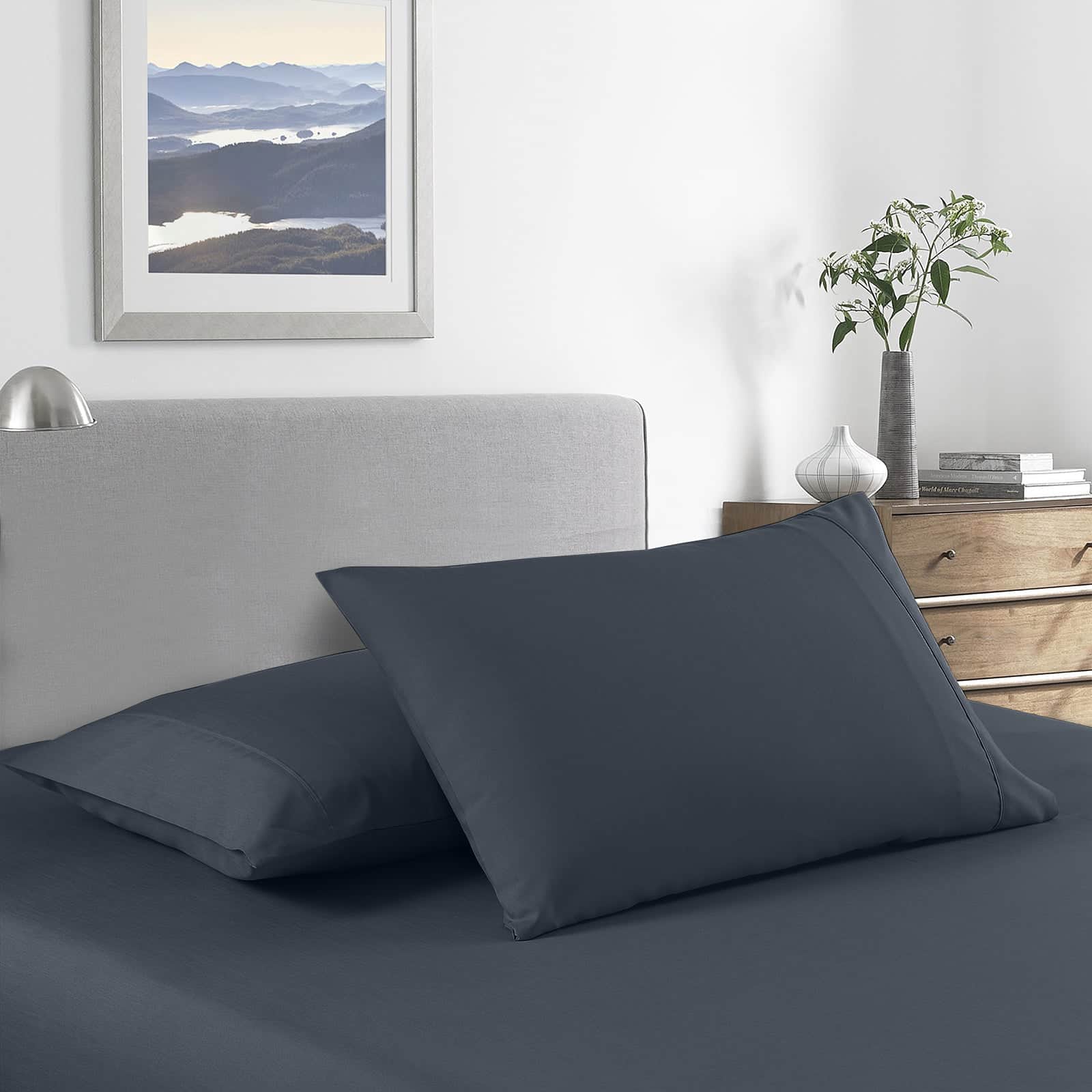 Queen - Comfort Bamboo Cooling 2000TC Sheet Set Ultra Soft Bedding - Queen Charcoal