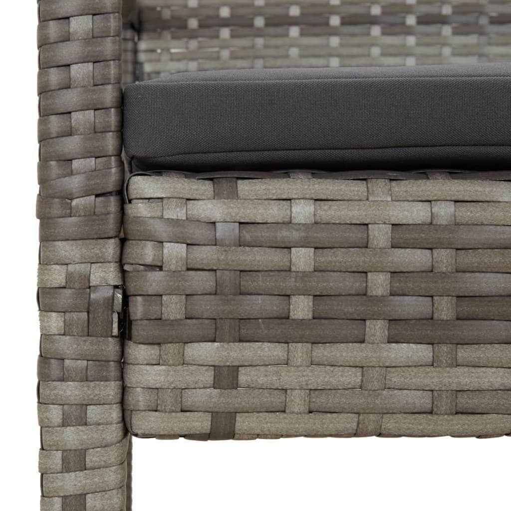 Comfort Haven: 105 cm Poly Rattan Garden Bench with Cushion-Brown\Black\Grey