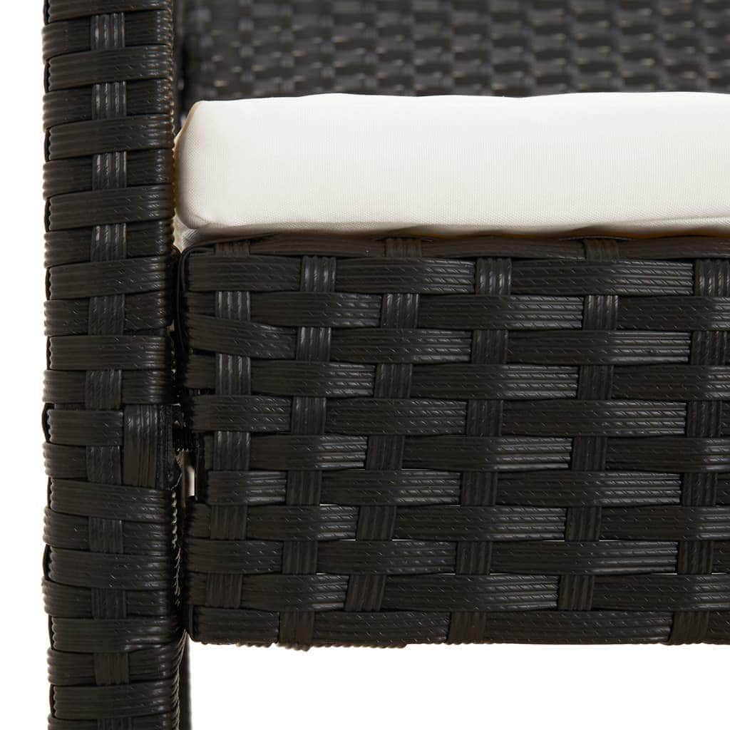 Comfort Haven: 105 cm Poly Rattan Garden Bench with Cushion-Brown\Black\Grey