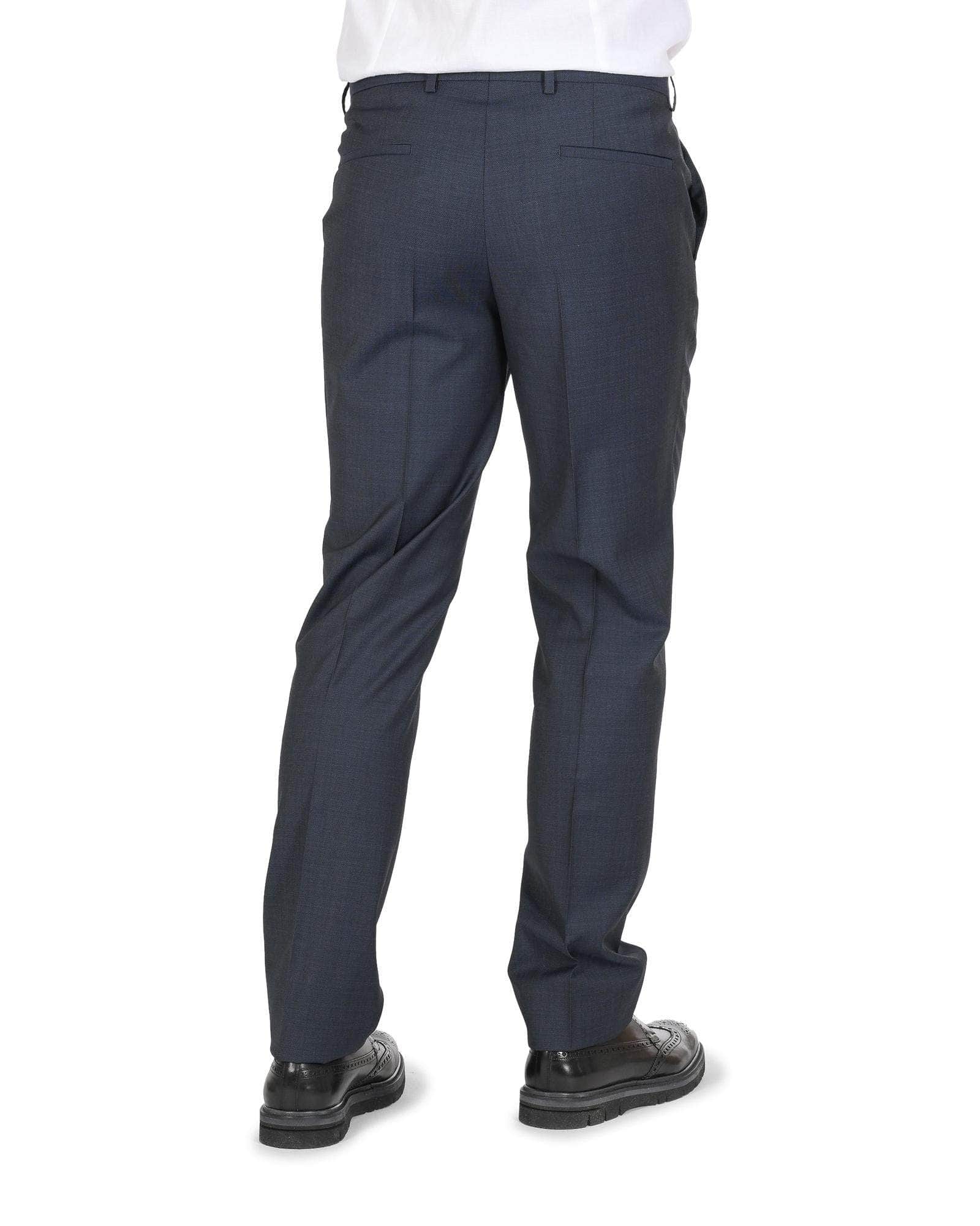 Comfort Hugo Boss Men'S Dark Blue/Grey Virgin Wool Trousers
