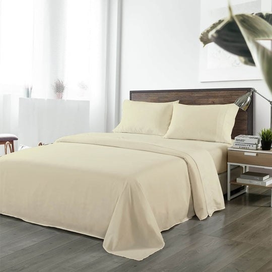 Comfort King Bamboo Sheet Set Dark Ivory Soft Cooling Bed Linen