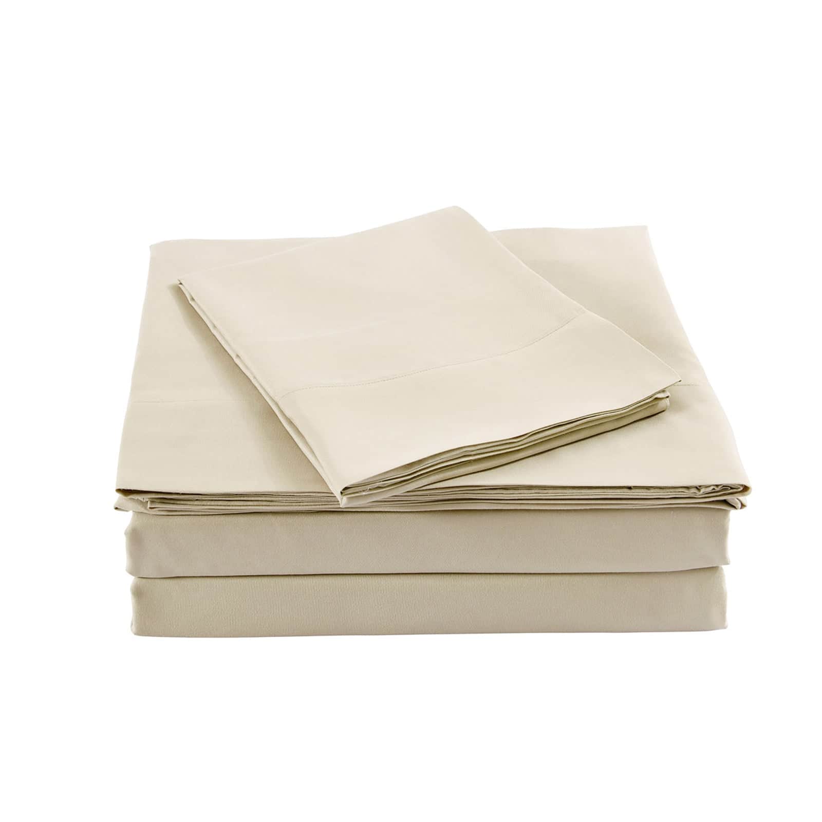 Comfort King Bamboo Sheet Set Dark Ivory Soft Cooling Bed Linen