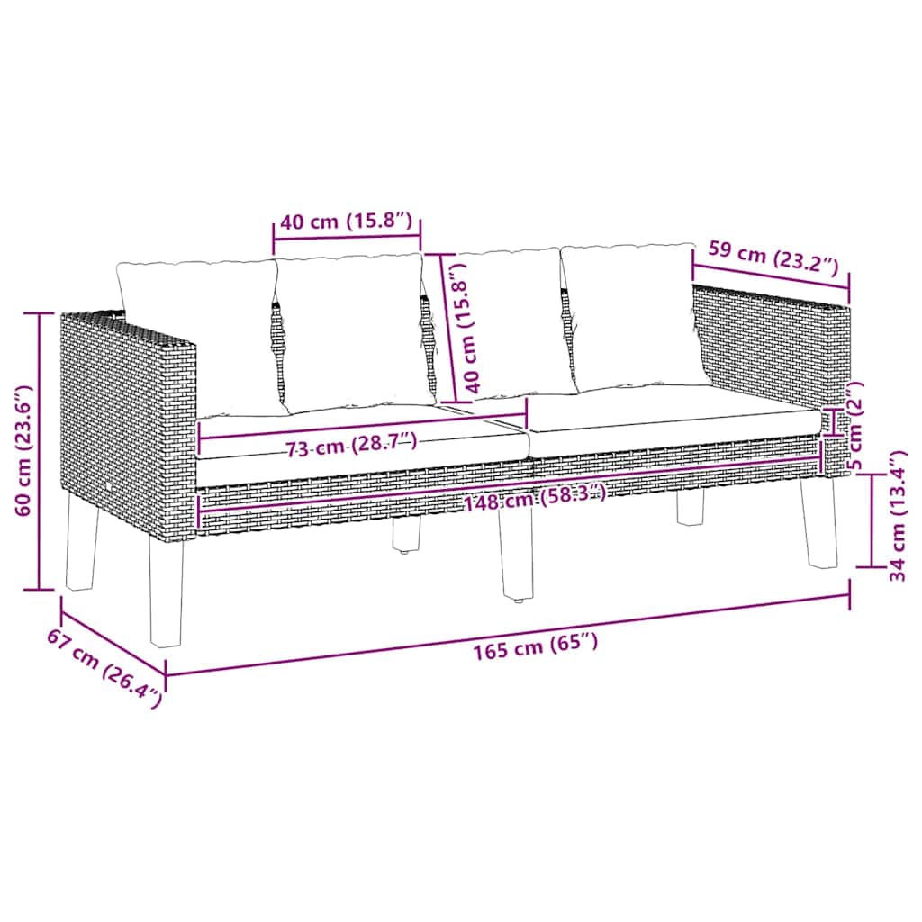 Comfortable 2 Seater Garden Sofa with Lounge Area Essentials