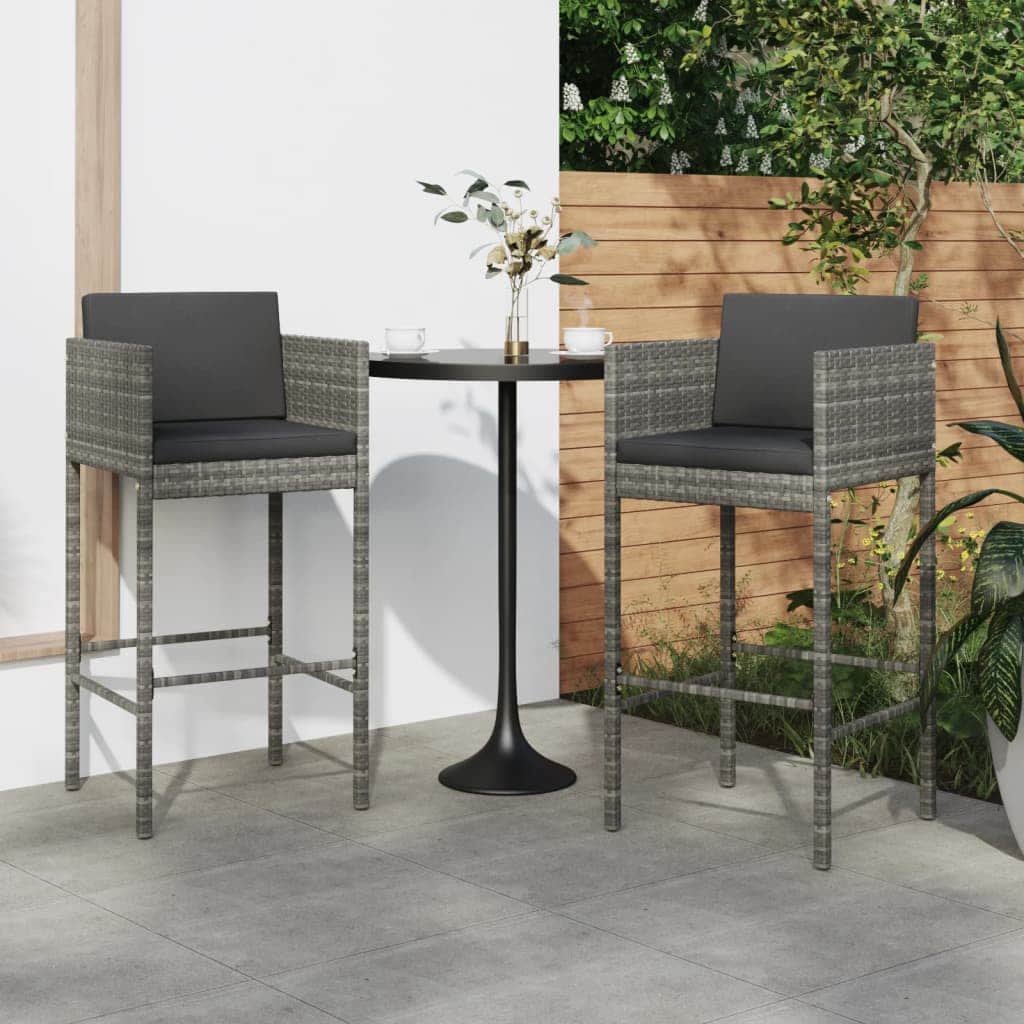Comfortable Bar Stools 2 pcs with Patio Setup Modern Living