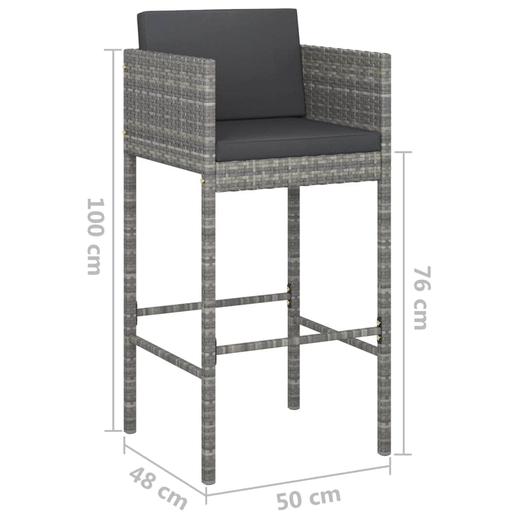 Comfortable Bar Stools 2 pcs with Patio Setup Modern Living
