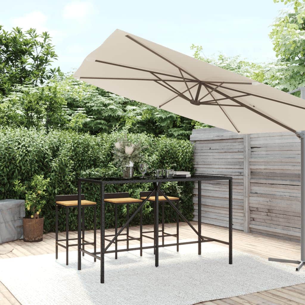 Comfortable Bar Table with Glass Top Relaxing Seating Urban Style
