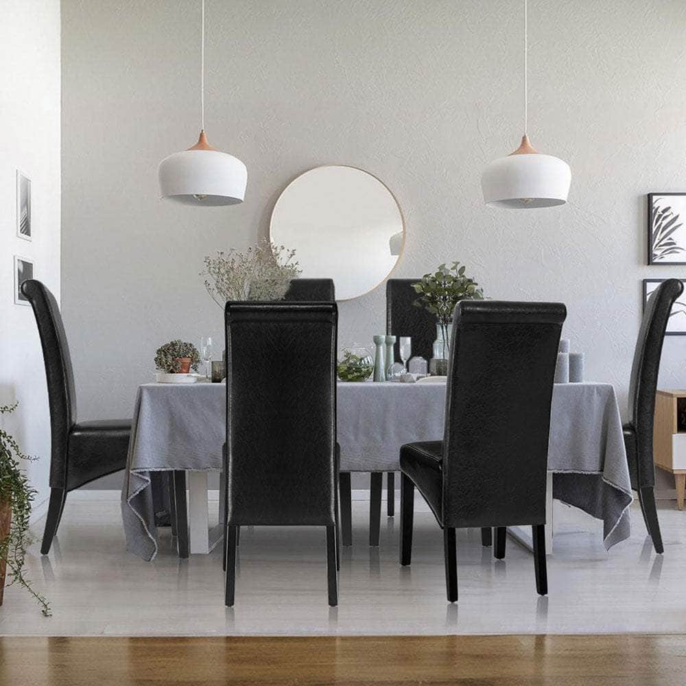 Comfortable Beige Linen Dining Chairs, Set of 4 with Wood Frame