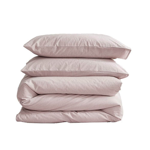 Comfortable Duvet Cover Quilt Set Flat Cover Pillow Case Essential Purple Single