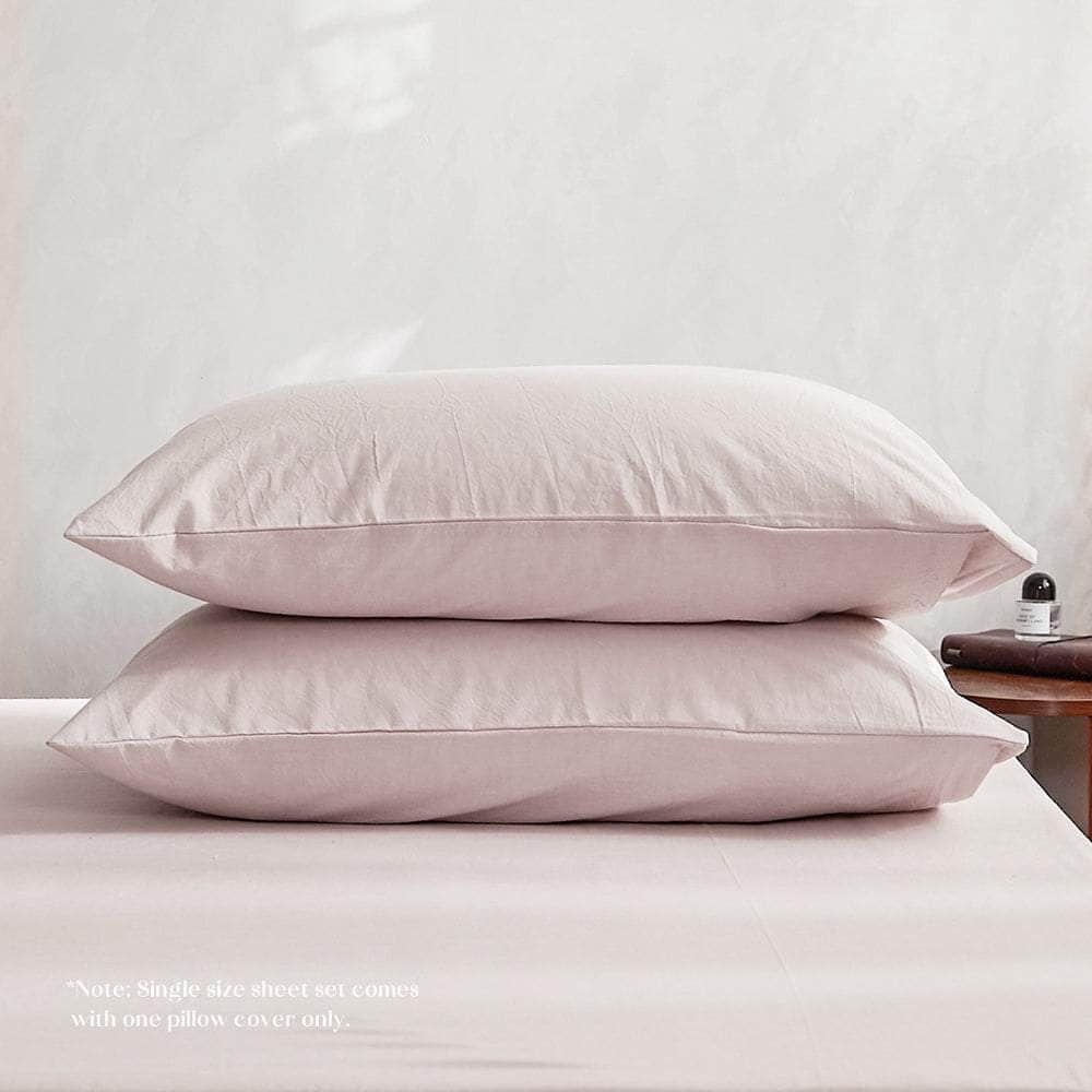 Comfortable Duvet Cover Quilt Set Flat Cover Pillow Case Essential Purple Single