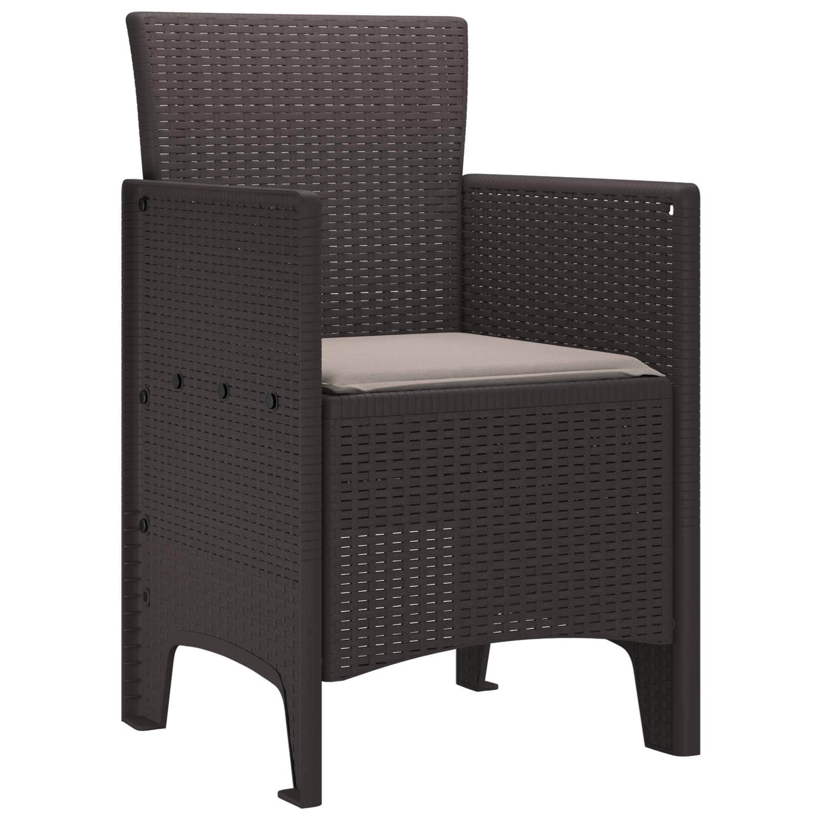 Comfortable Garden Chair 4 pcs Brown Home Use Outdoor Living