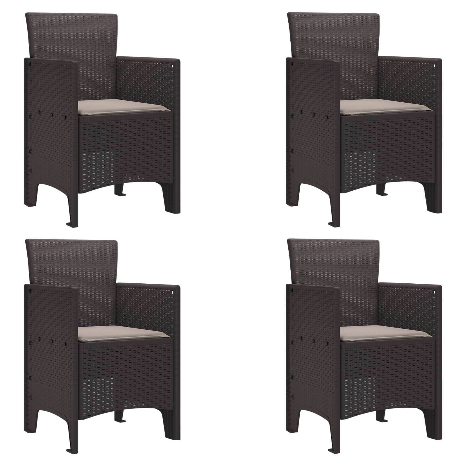 Comfortable Garden Chair 4 pcs Brown Home Use Outdoor Living