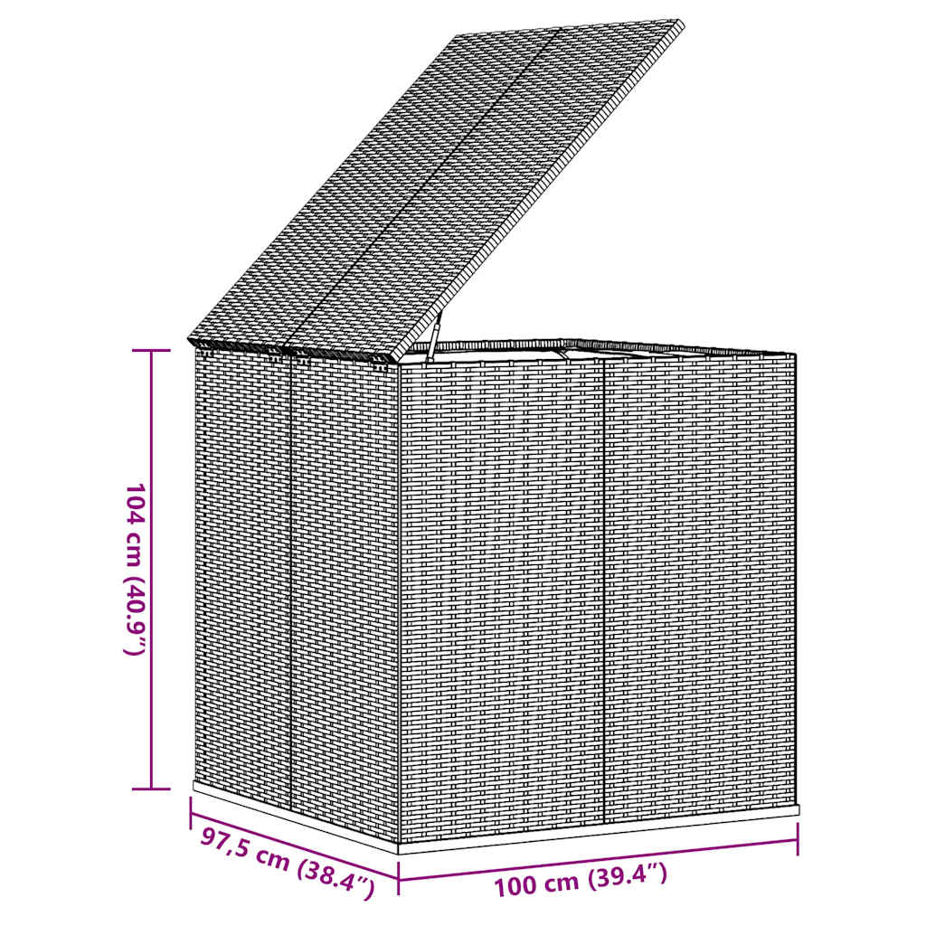 Comfortable Garden Cushion Box PE Rattan Daily Living Essential Outdoor Living