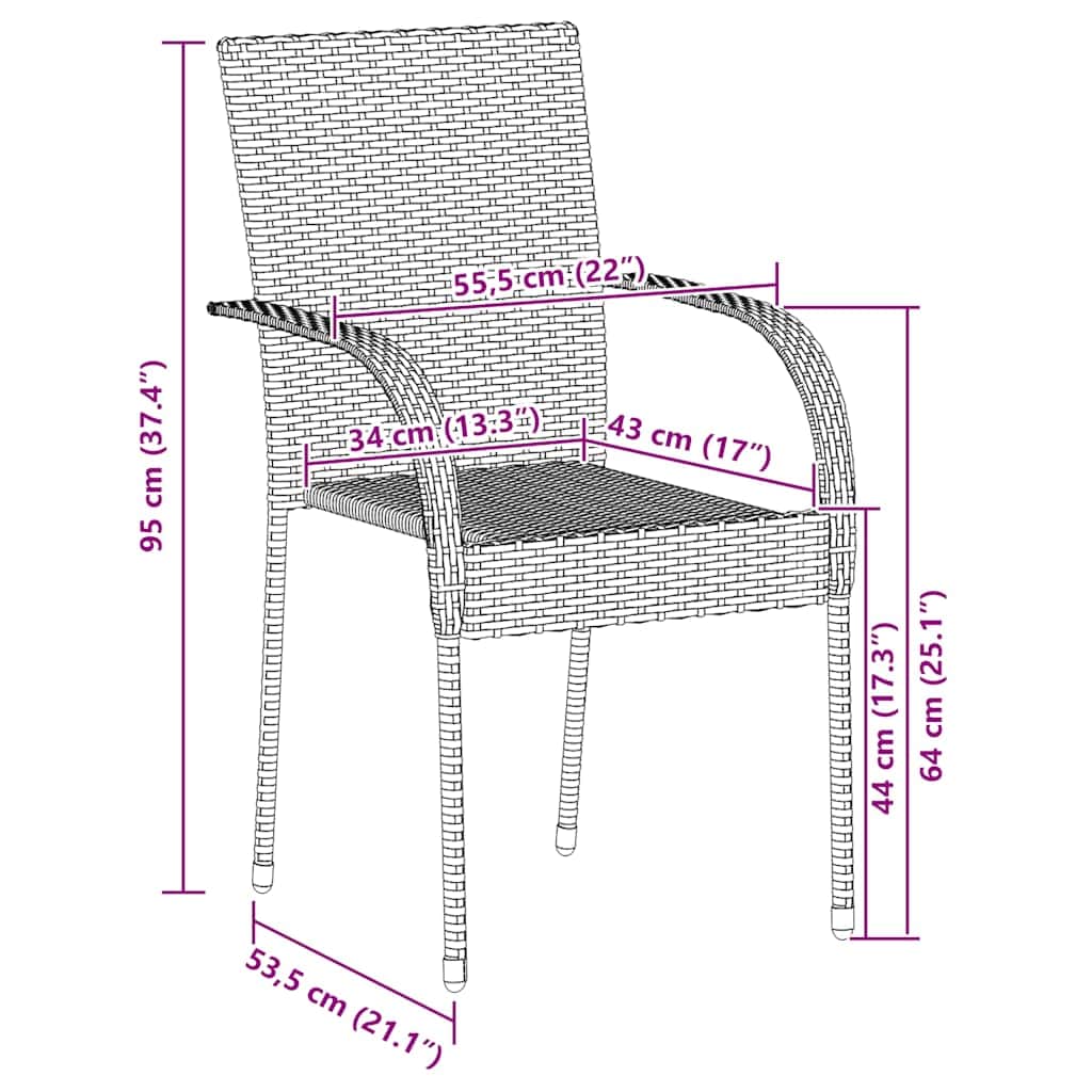 Comfortable Stackable Outdoor Chairs 4 pcs Relaxing Seating Boho