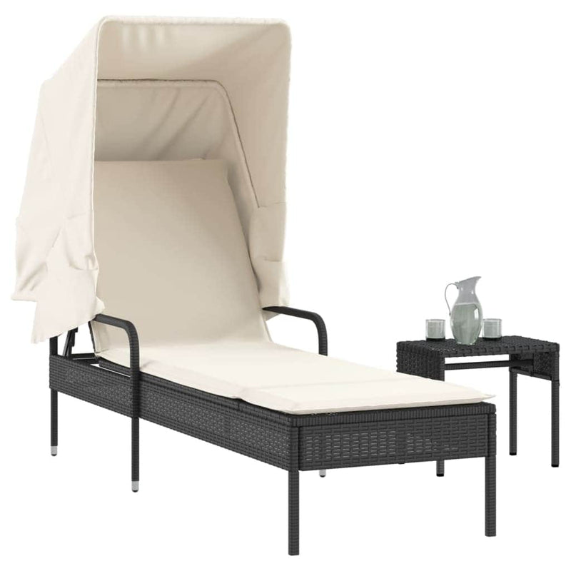 Sun Lounger with Canopy and Daily Living Essential Outdoor