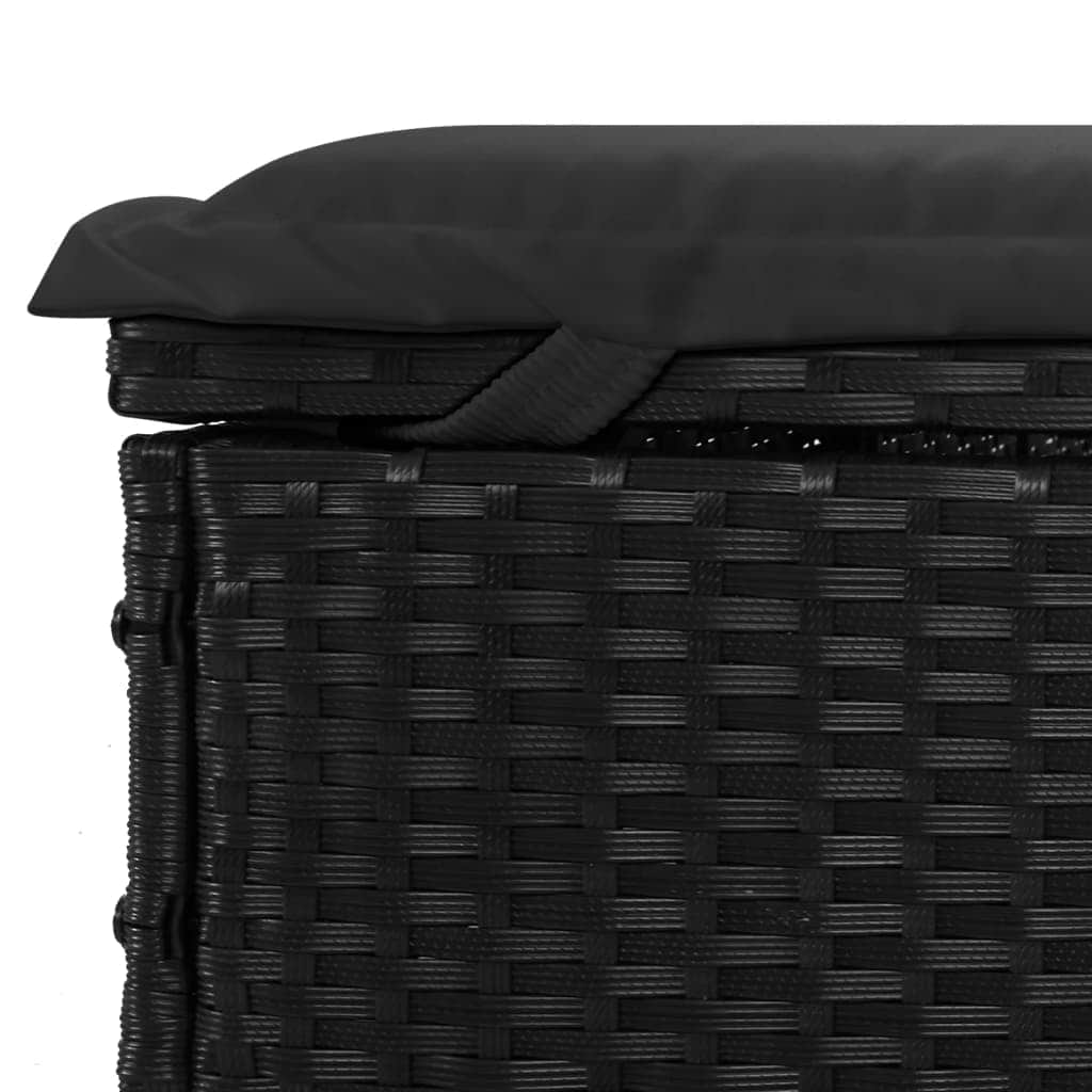 Comfortable Sunbed with Foldable Roof Black Daily Living Essential Garden Leisure