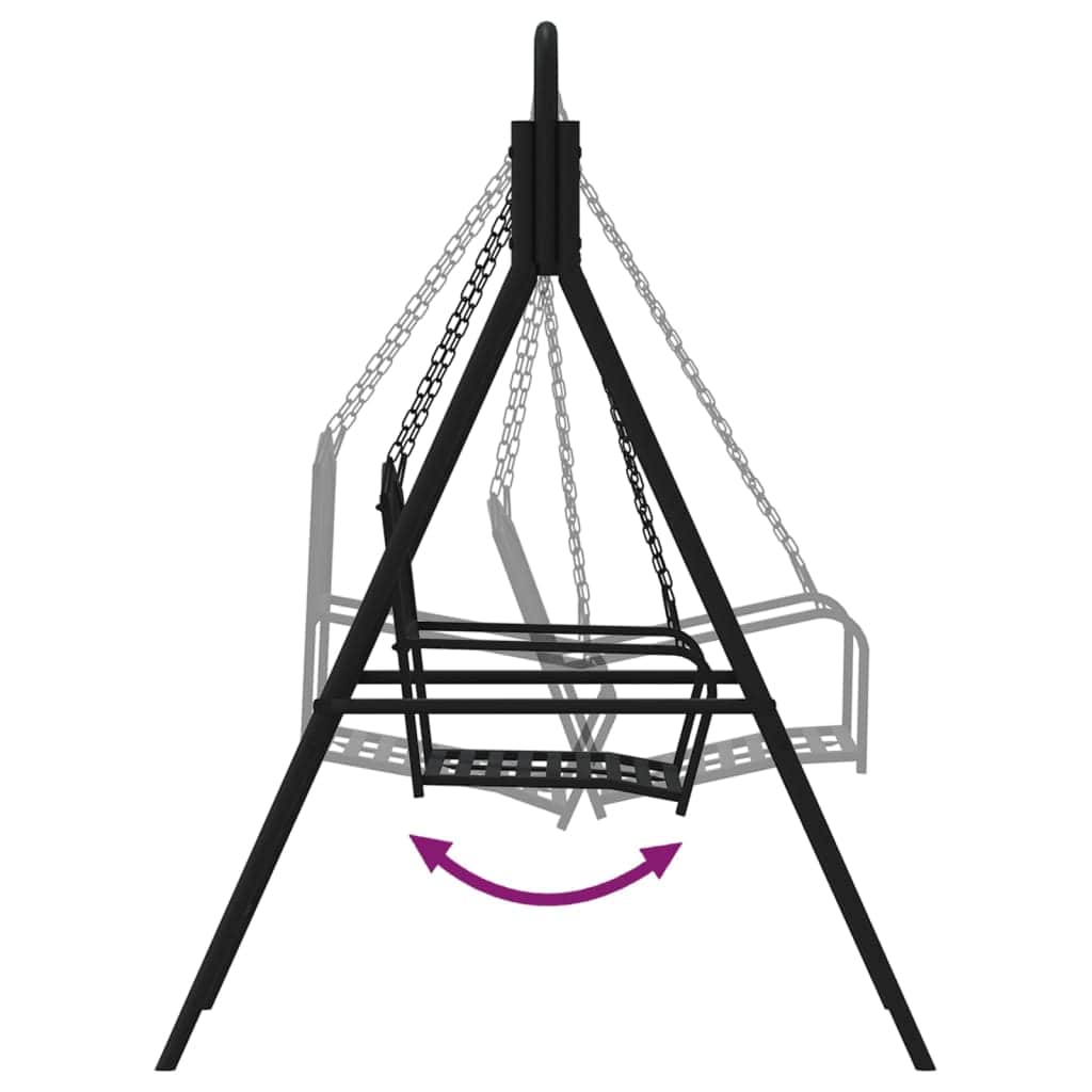 Comfortable Swing Bench 124 cm Black Living Space Upgrade Evening
