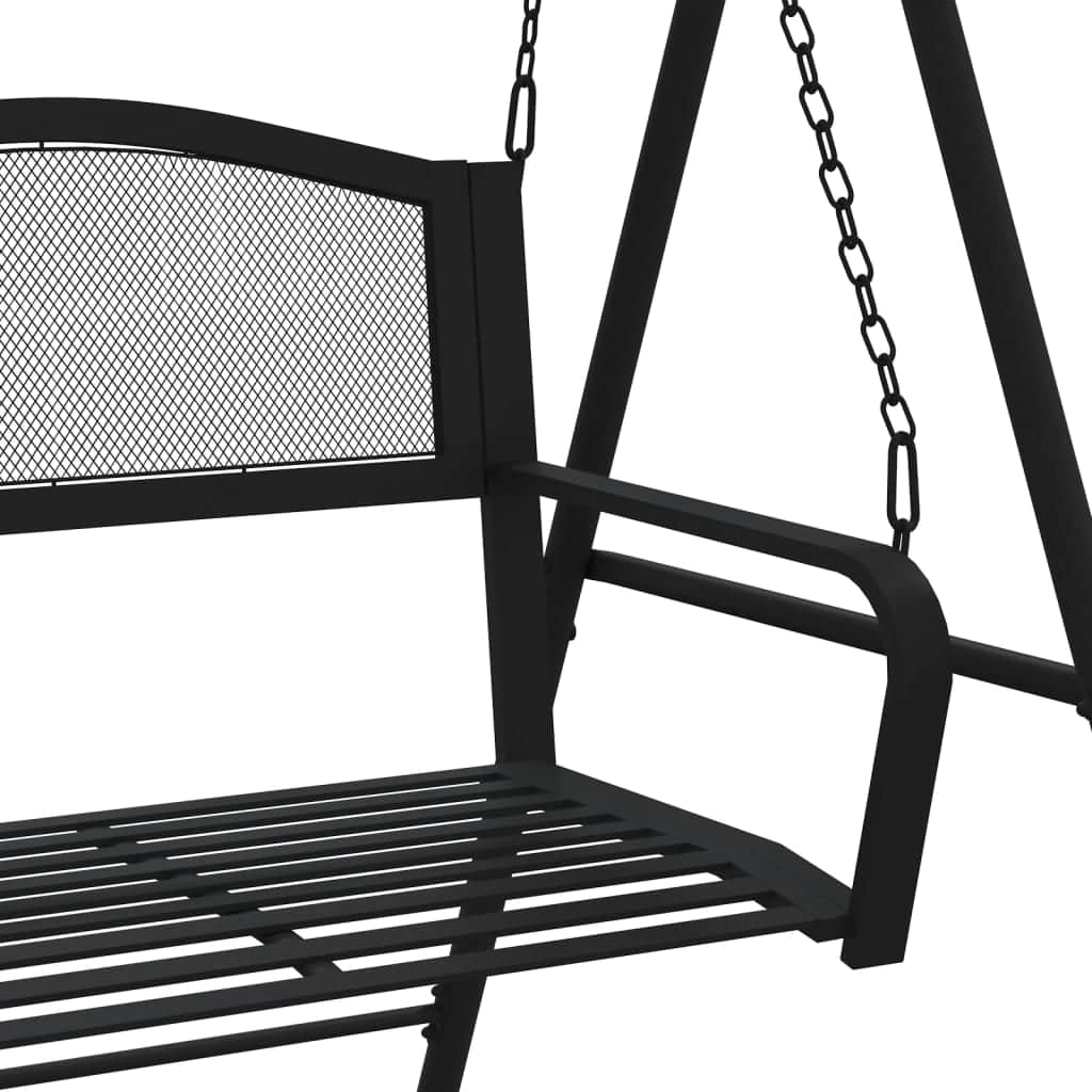 Comfortable Swing Bench 124 cm Black Living Space Upgrade Evening