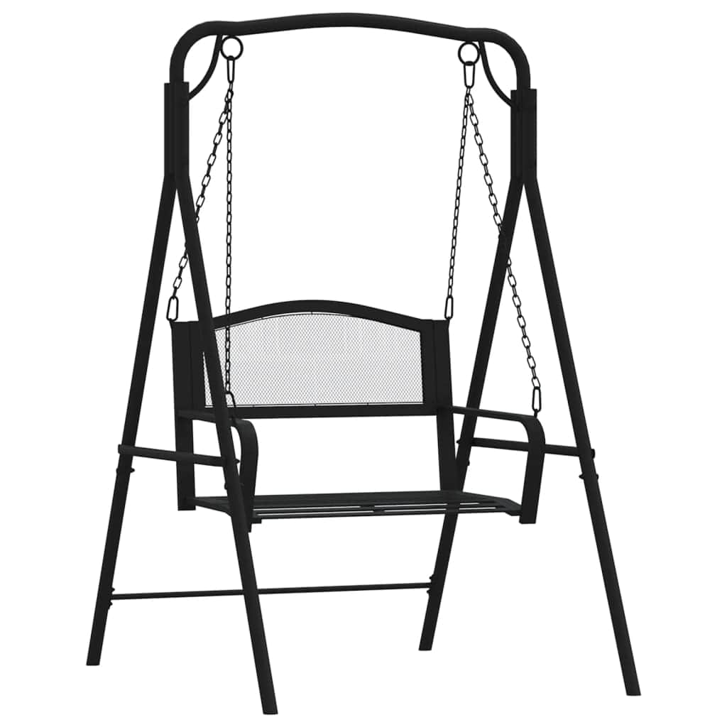 Comfortable Swing Bench 124 cm Black Living Space Upgrade Evening