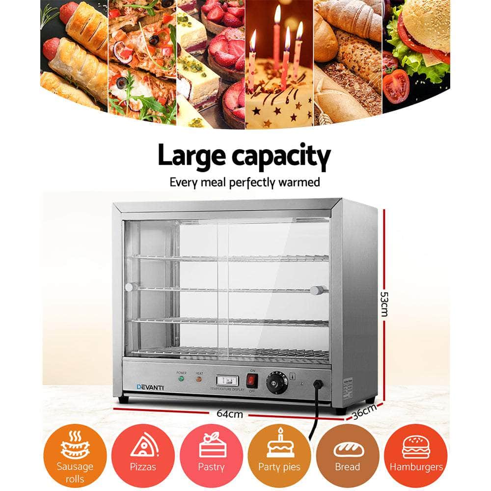 Commercial Food Warmer Electric Pie Hot Display Showcase Cabinet 4 Tier