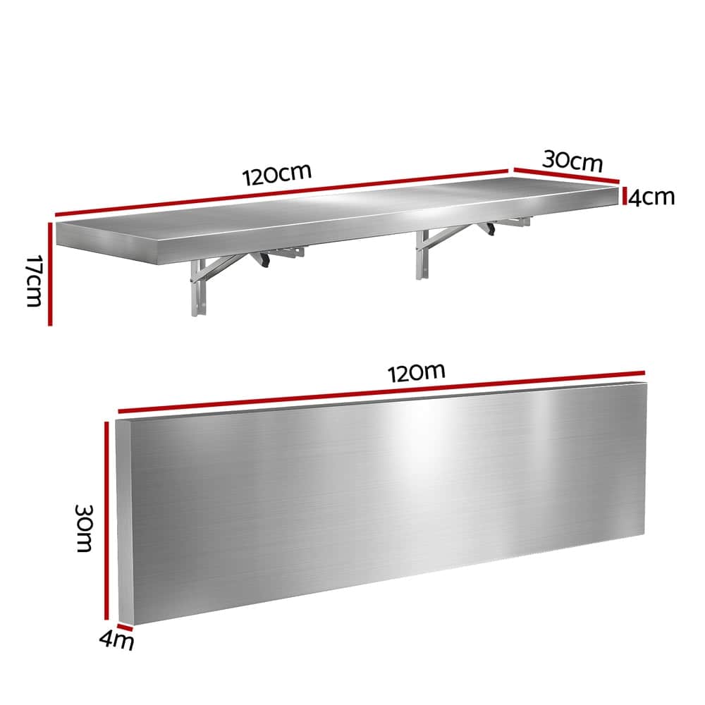 Commercial Stainless Steel Wall Shelf Kitchen Storage Rack 1200x300mm