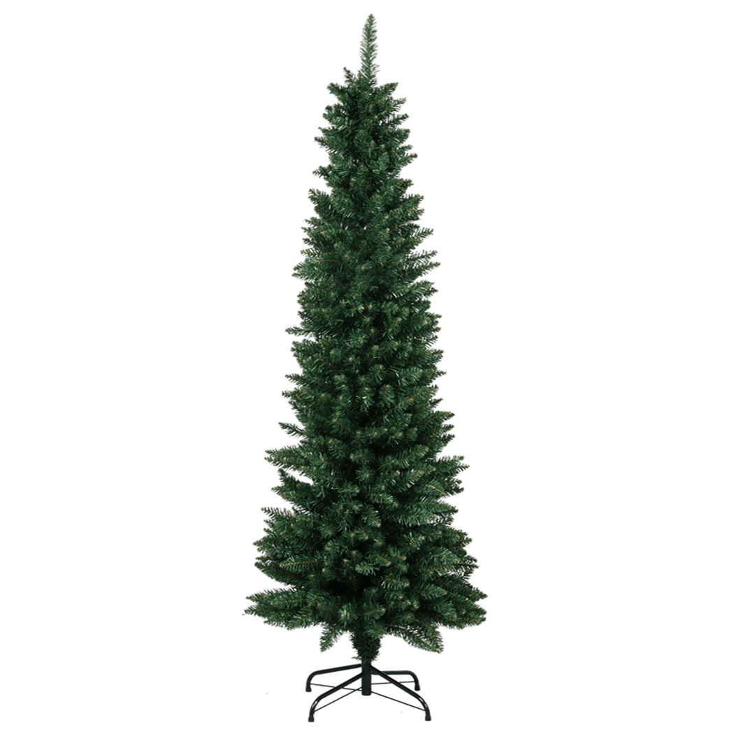 Compact 1.8M 600Tips Pencil Christmas Tree  Wood Finish Classic