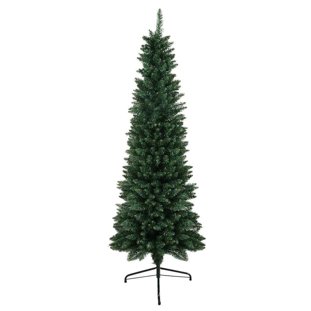 Compact 1.8M 600Tips Pencil Christmas Tree  Wood Finish Classic