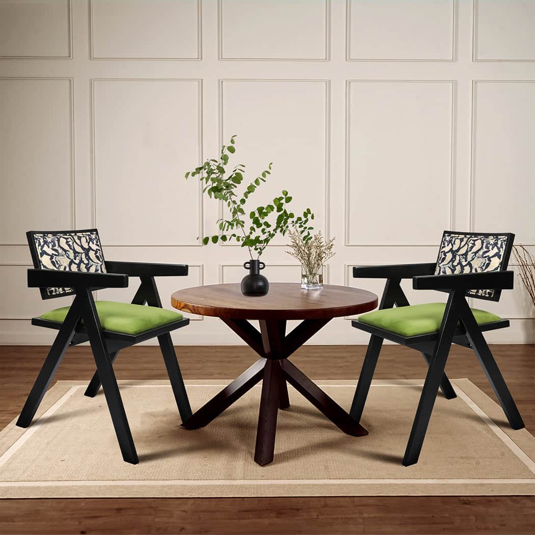 Compact 1X Dining Chair Retro Backrest Chair  Durable Frame