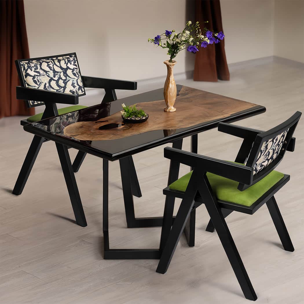 Compact 1X Dining Chair Retro Backrest Chair  Durable Frame