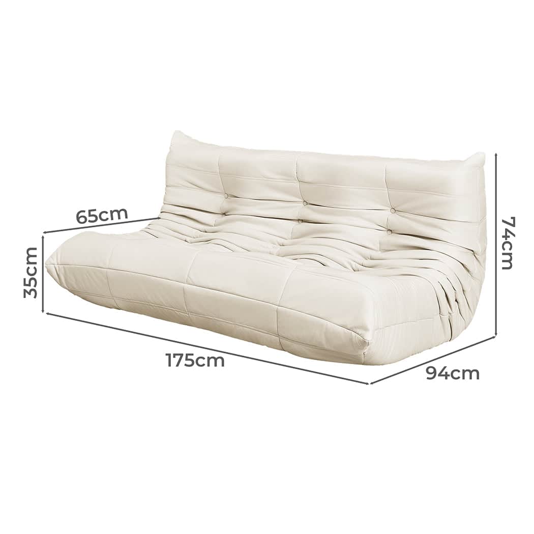 Compact 3 Seaters Floor Sofa Caterpillar Lounge  Comfortable Design