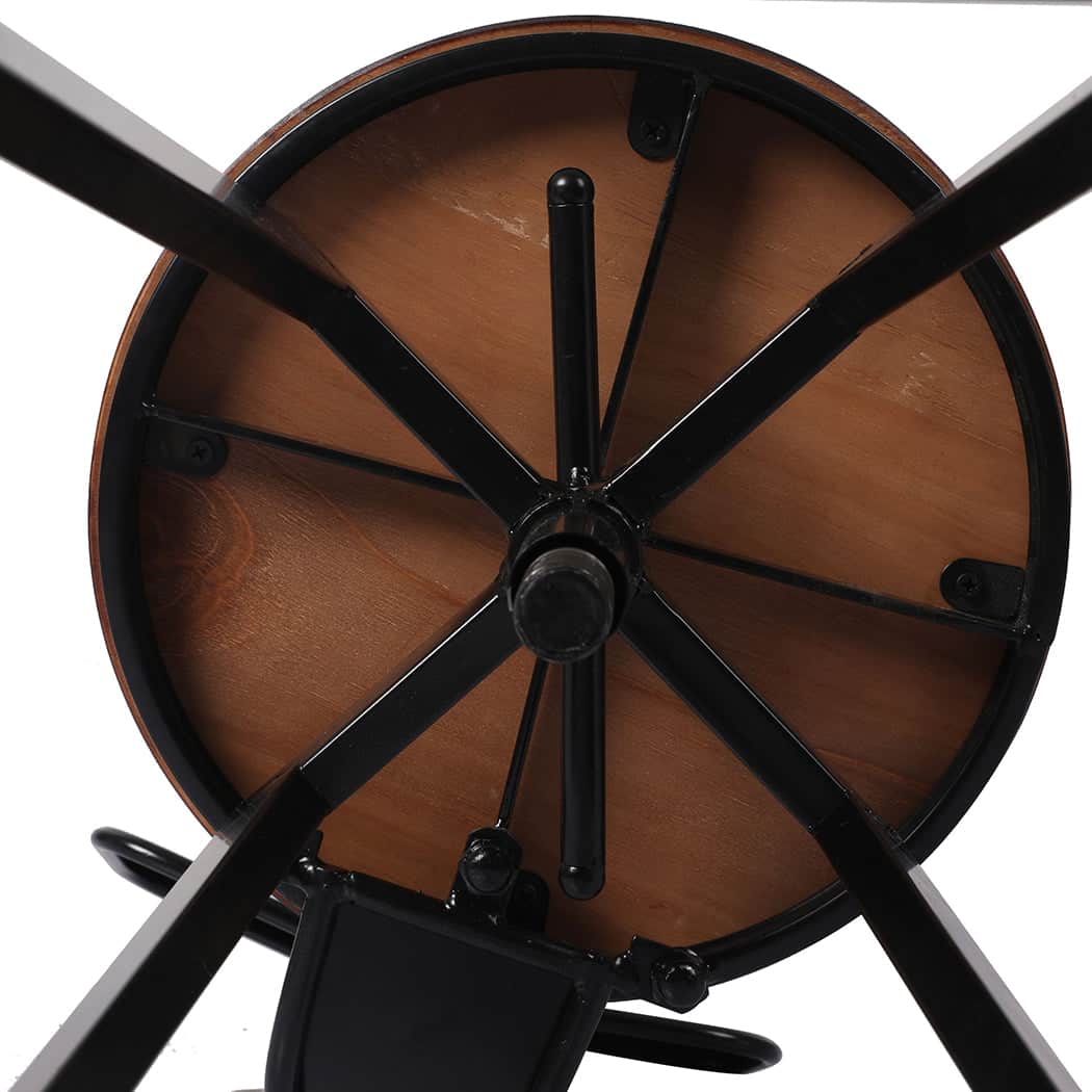 Compact 4x Bar Stool Kitchen Wooden Metal  Foldable Function