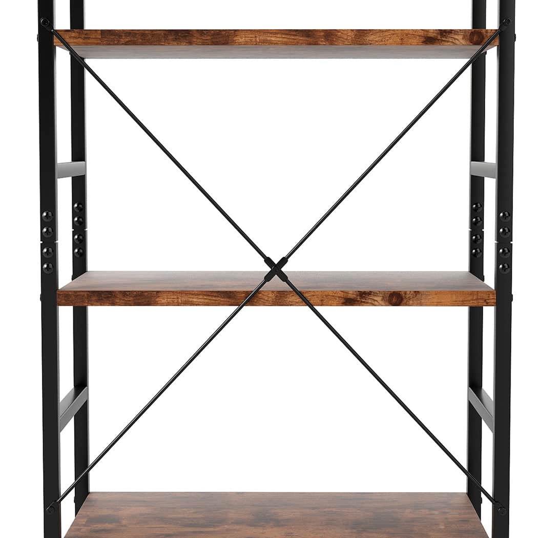 Compact 5-Tier Industrial Bookshelf Bookcase 157.5cm  Sleek Modern