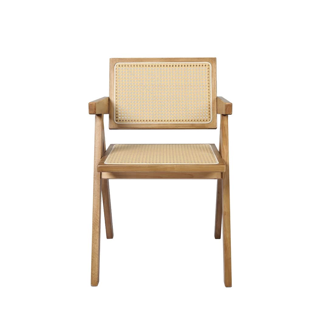 Compact 6x Dining Chair Solid Wood Rattan  Comfortable Design