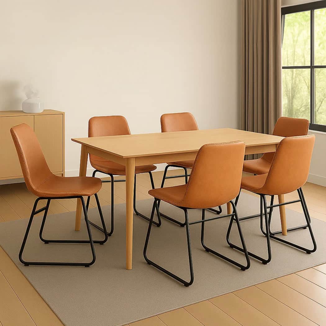 Compact 6x Dining Chairs Kitchen Table  Sleek Modern Look Classic