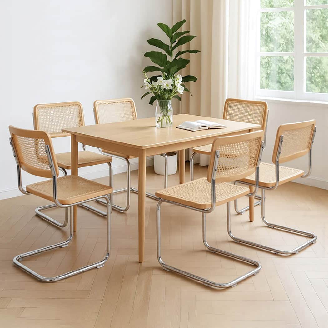 Compact 6x Rattan Chair Dining Chairs  Sleek Modern Look Classic