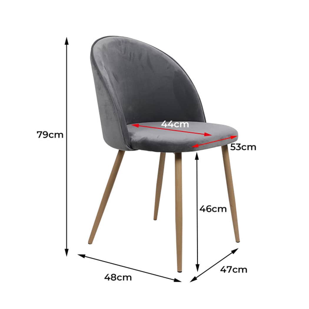 Compact 8x Dining Chairs Seat French Grey  Easy Assembly Classic