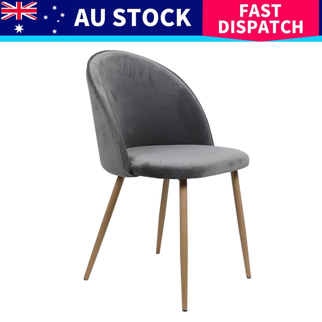 Compact 8x Dining Chairs Seat French Grey  Easy Assembly Classic