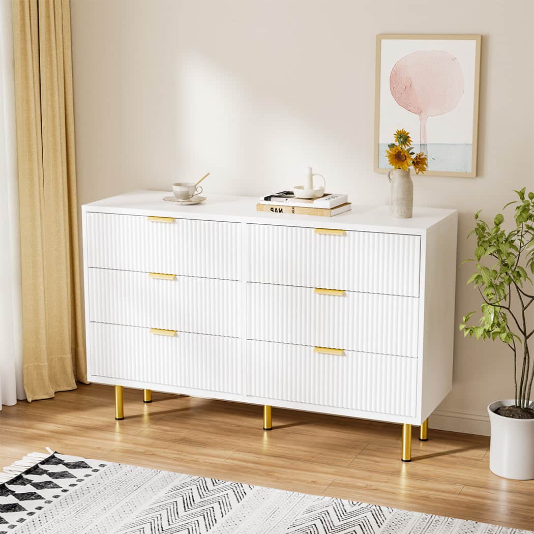 Compact Chest of 6 Drawers  Multipurpose Use Classic Durable