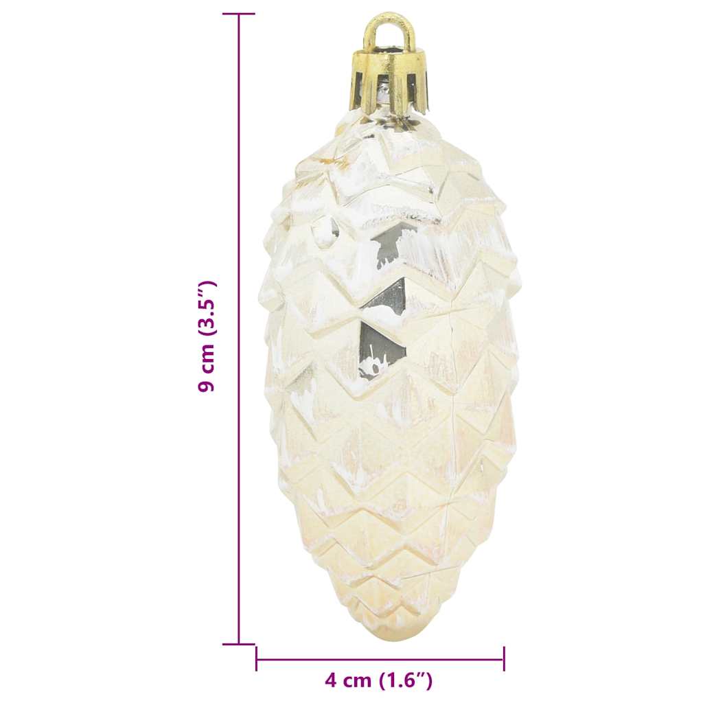 Compact Christmas Pine Cone Ball 40 pcs Champagne - Premium Comfort
