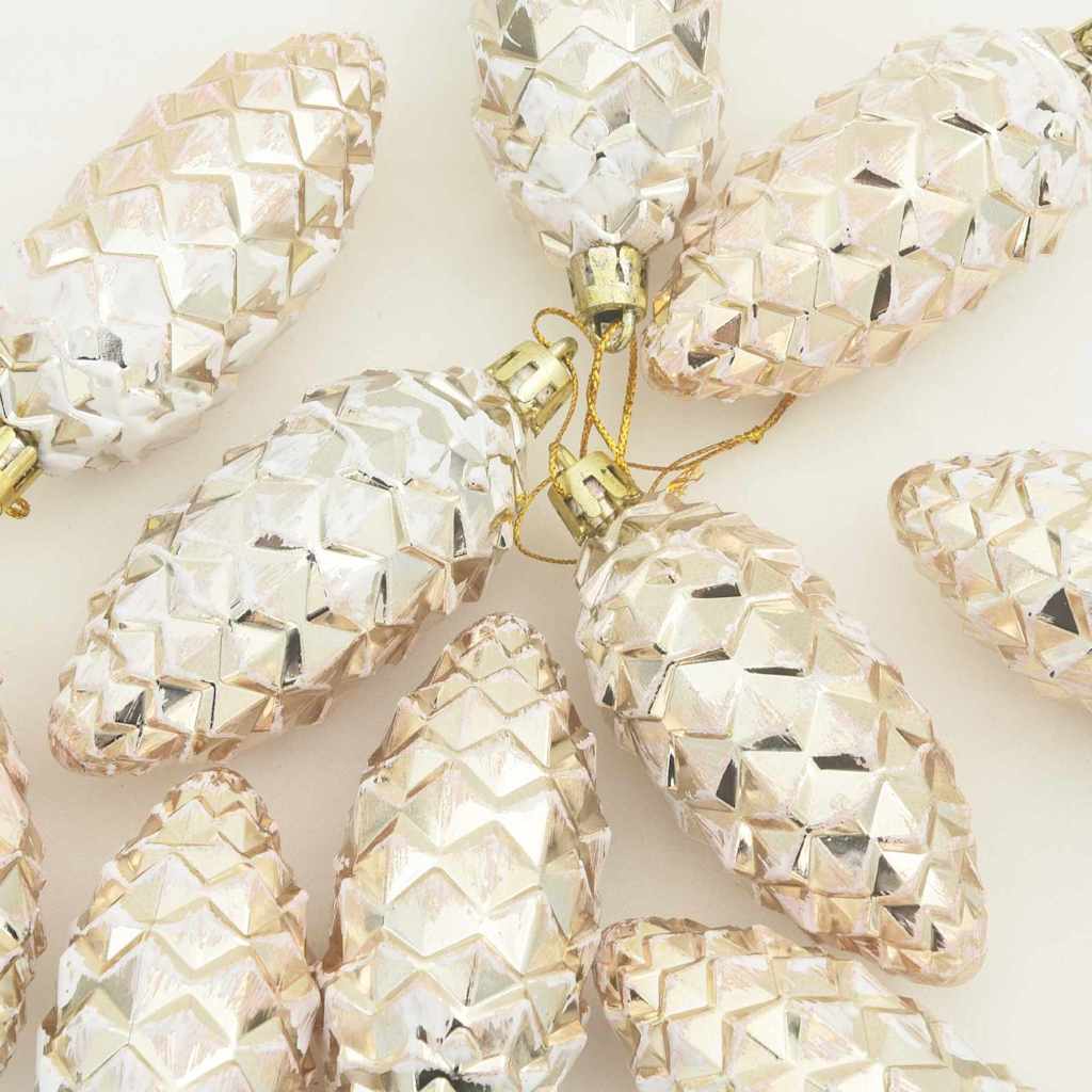 Compact Christmas Pine Cone Ball 40 pcs Champagne - Premium Comfort