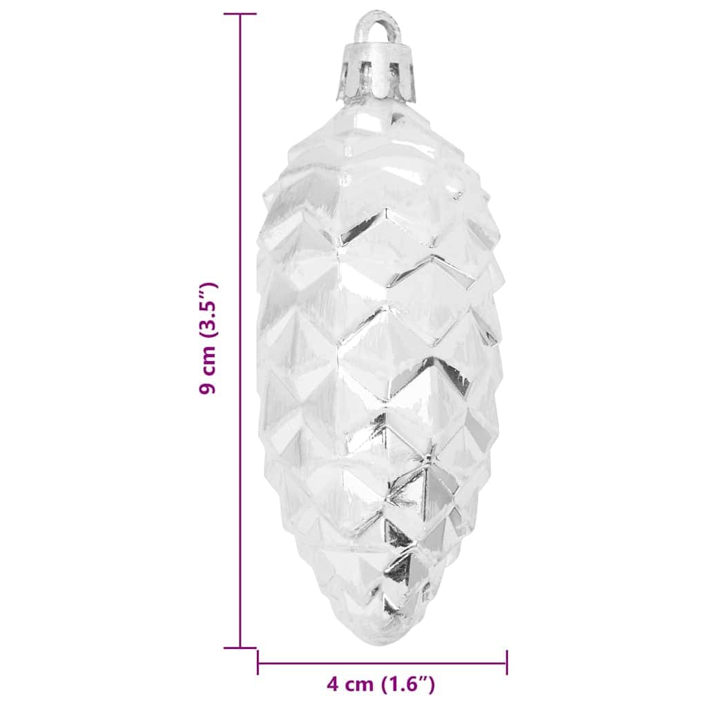 Compact Christmas Pine Cone Ball 40 pcs Silver - Premium Comfort
